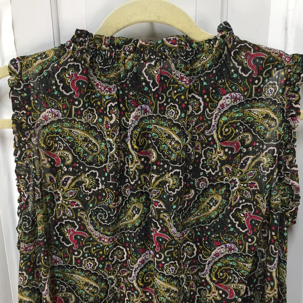 GAP Black & Green Paisley Top - Picture 15 of 16